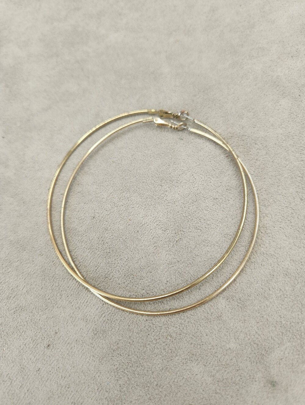 Giant Loop Earrings 3.5 Inches Golden Tone Dainty Clean Beauty Feminine